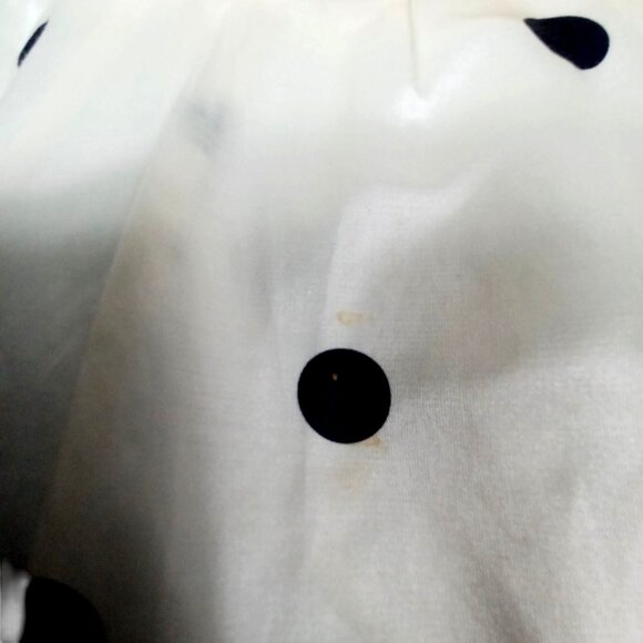 Talbots Chic Holiday Ivory/black Polka Dot Cowl Neck Silky Women Lg Y2K Vtg - Picture 10 of 12